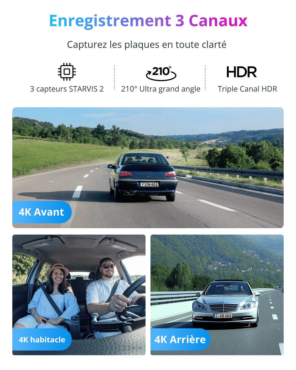 VIOFO A329S 3 Canaux