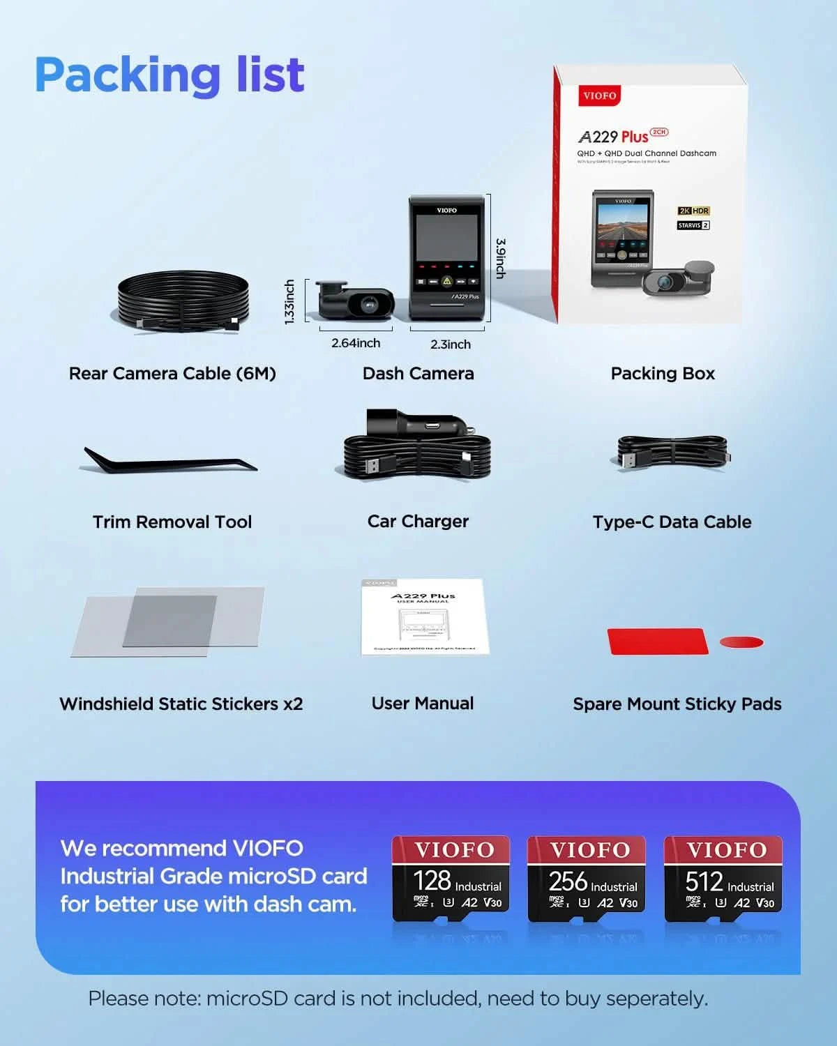 VIOFO A229 Plus 2 Canaux - DASHCAMSTOCK