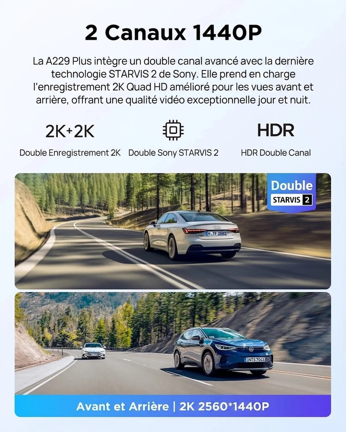 VIOFO A229 Plus 2 Canaux