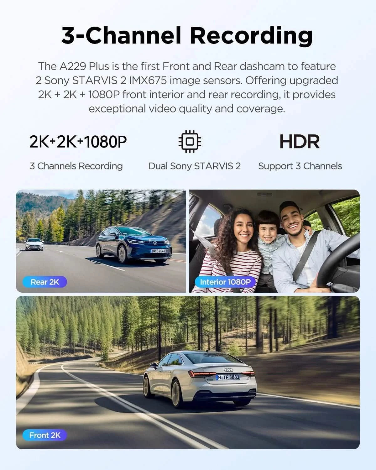 VIOFO A229 Plus 3 Canaux - DASHCAMSTOCK