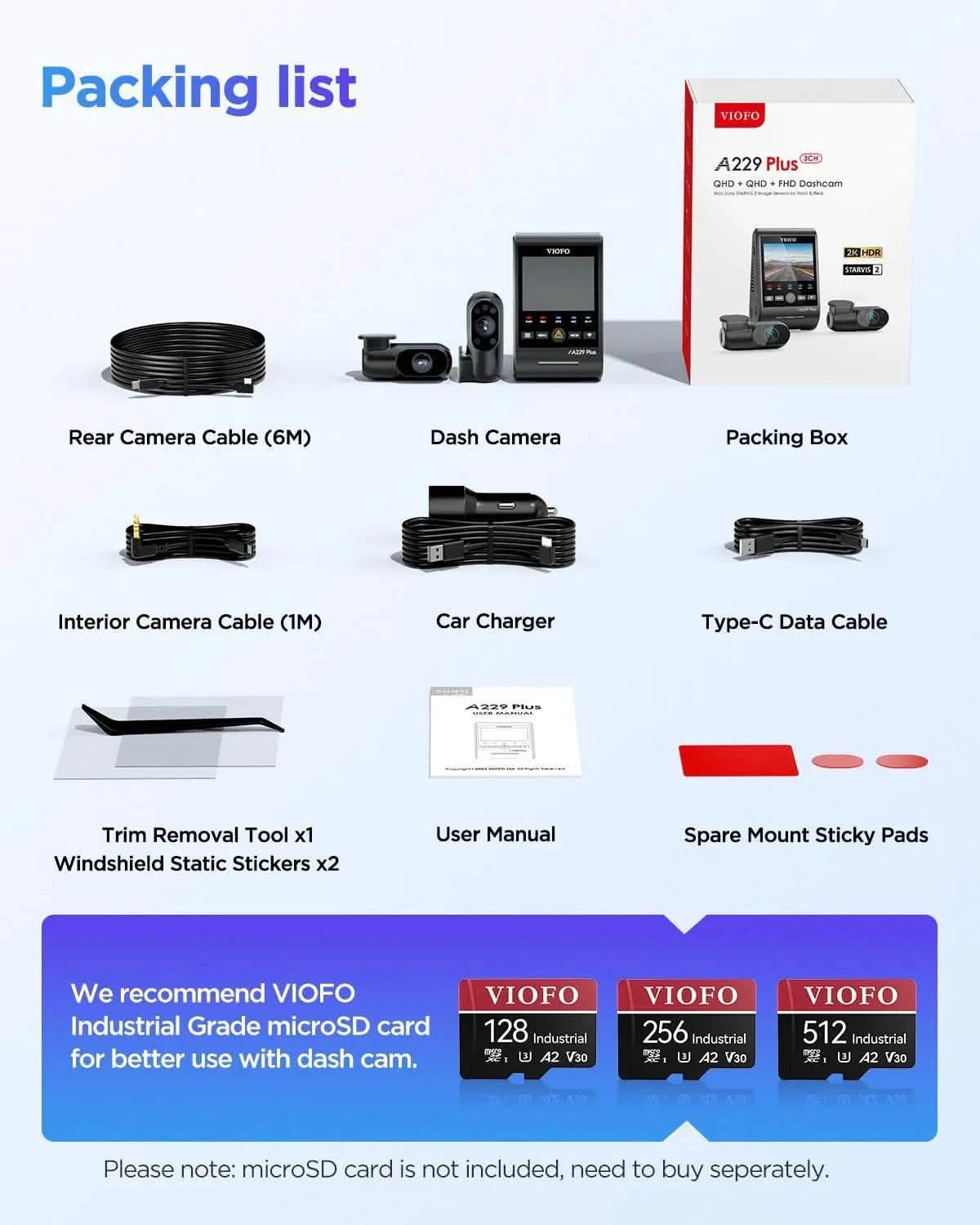 VIOFO A229 Plus 3 Canaux - DASHCAMSTOCK