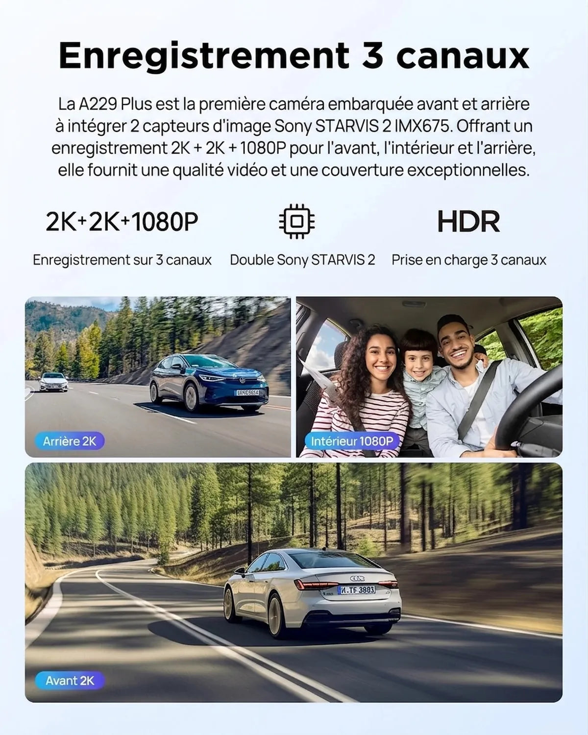 VIOFO A229 Plus 3 Canaux
