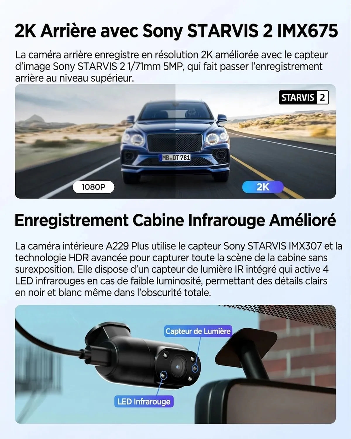 VIOFO A229 Plus 3 Canaux