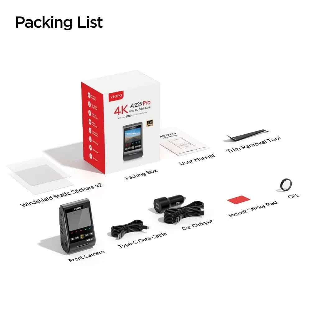 VIOFO A229 Pro 1 Canal - DASHCAMSTOCK