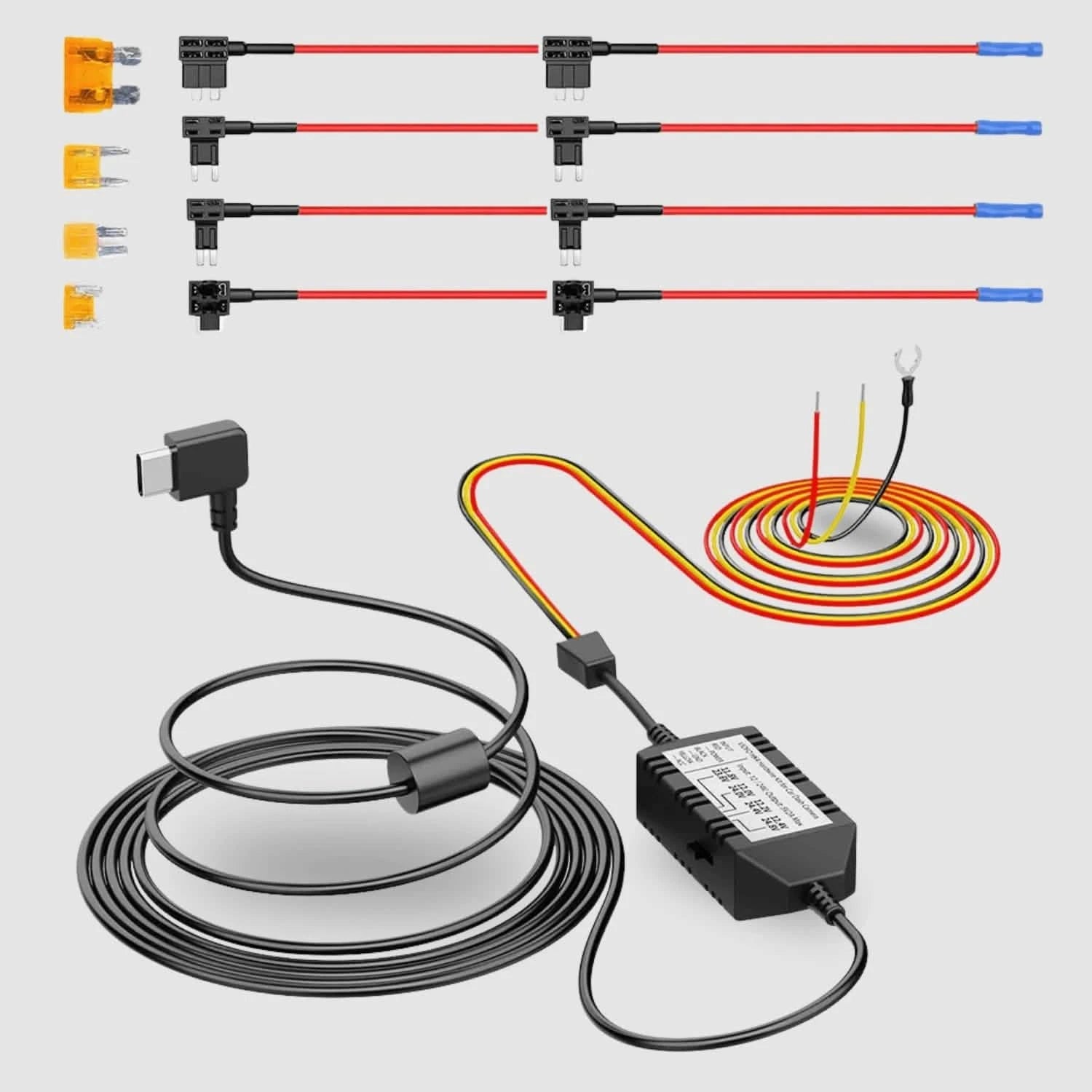 VIOFO Kit de câblage HK4 avec 8 adaptateurs de fusibles pour série A229/ A229 PLUS / A229 PRO / A119 MINI 2 - DASHCAMSTOCK